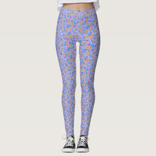 Purple Nautical Anchor Coastal Beach Floral Leggings