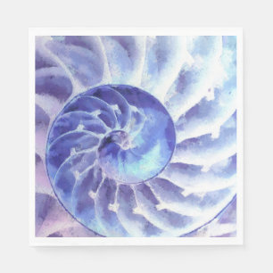Purple Nautilus Art Napkin