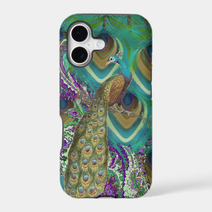 Purple Navy and Copper Paisley Peacock & Feathers