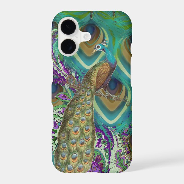 Purple Navy and Copper Paisley Peacock & Feathers (Back)