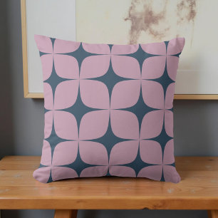 Purple Navy Blue Mid Century Modern Vintage  Cushion