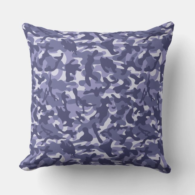 Purple Navy Camouflage  Cushion (Front)