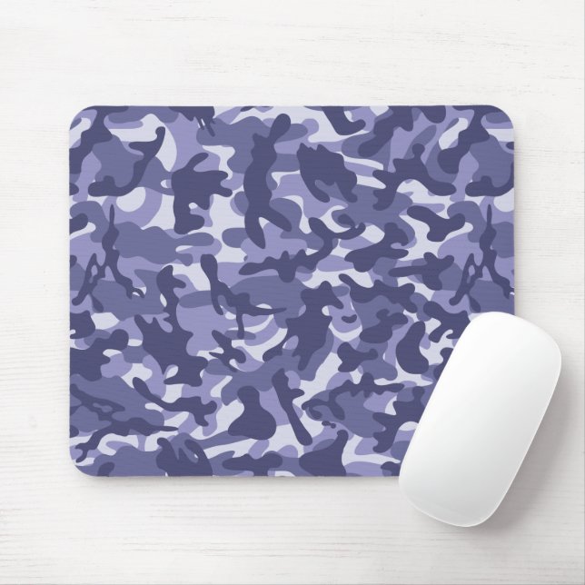 Purple Navy Camouflage Mouse Mat (With Mouse)