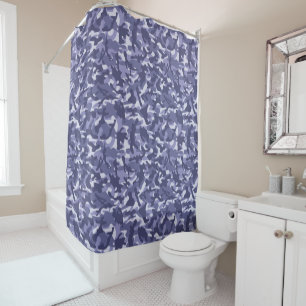 Purple Navy Camouflage Shower Curtain