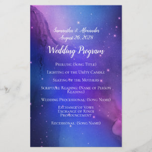 Purple Nebula Celestial Art Outer Space Wedding