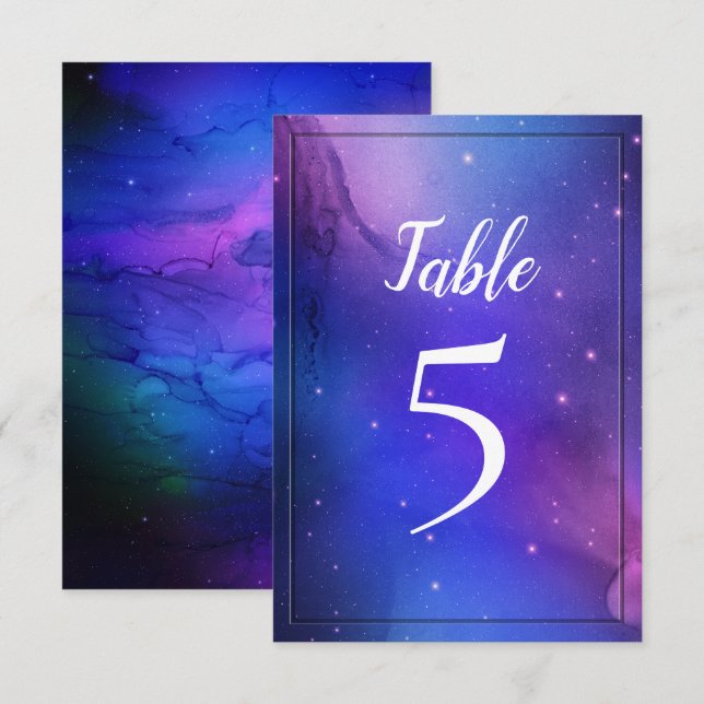Purple Nebula Celestial Art Outer Space Wedding Invitation (Front/Back)