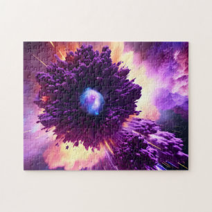 Purple nebula cosmic event in clouds of star dust jigsaw puzzle