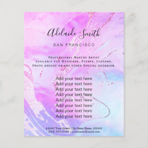 purple neon fluid marble design flyer