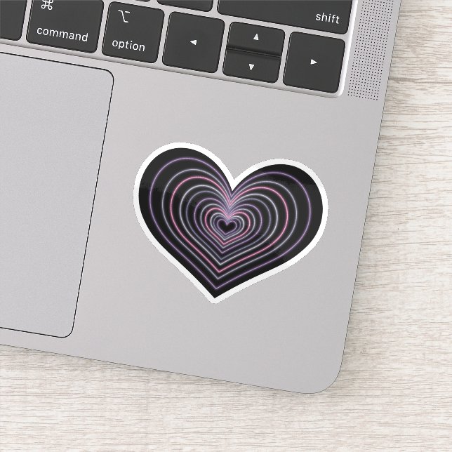 Purple Neon Heart Sticker (Detail)