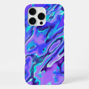 Purple Neon Marble Texture Abstract Liquid Paint iPhone 16 Pro Max Case