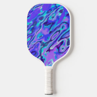 Purple Neon Marble Texture Abstract Liquid Paint Pickleball Paddle