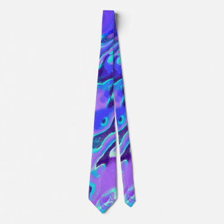 Purple Neon Marble Texture Abstract Liquid Paint Tie