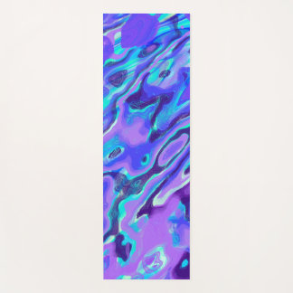 Purple Neon Marble Texture Abstract Liquid Paint Yoga Mat