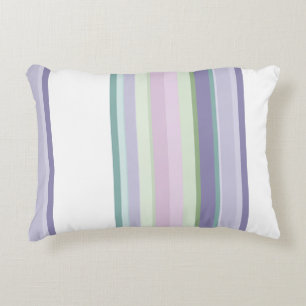 Purple, Neptune, sea green, and Lavender stripes Decorative Cushion
