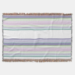 Purple, Neptune, sea green, and Lavender stripes Throw Blanket