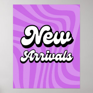 Purple New Arrivals Sign for Retail Stores