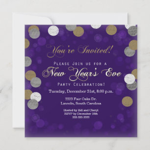Purple New Year's Eve Party Invitation