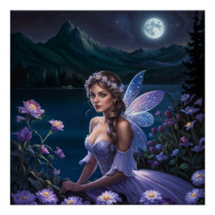 Purple Night Fairy Poster