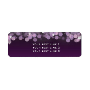 Purple Night Sky Lights Wedding Address Labels
