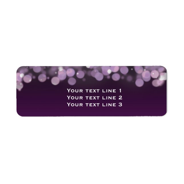 Purple Night Sky Lights Wedding Address Labels (Front)