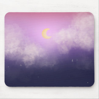 Purple night sky mouse mat