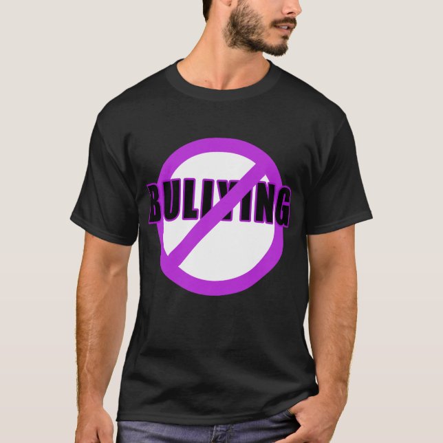 Purple NO BULLYING T-shirts and Buttons (Front)