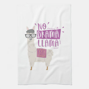 Purple No Drama Llama Tea Towel