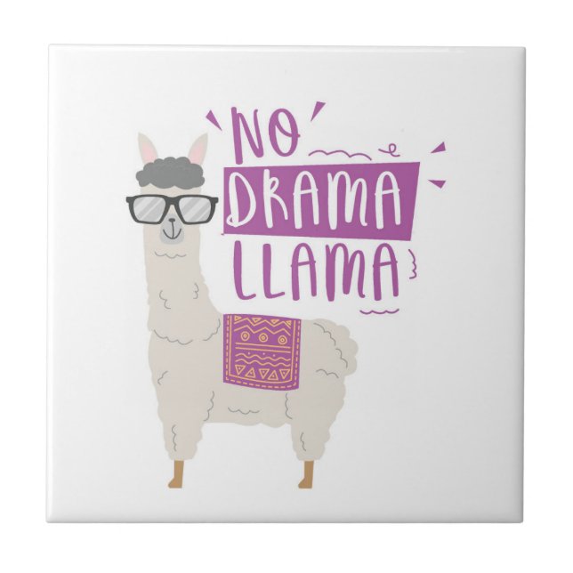 Purple No Drama Llama Tile (Front)