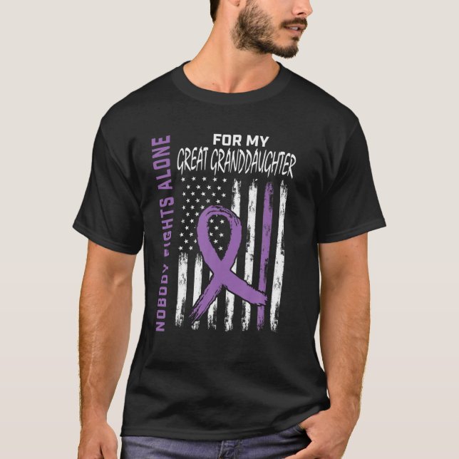 Purple Nobody Fights Alone Great Granddaughter Epi T-Shirt (Front)
