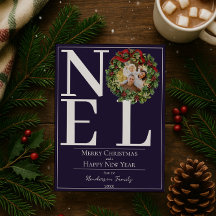 Purple Noel Christmas Wreath Photo