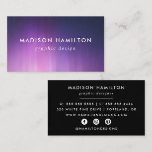 Purple Northern Lights Business Card