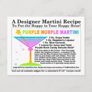 Purple Nurple Martini Recipe Postcard