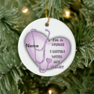Purple Nurse Heart  ornament