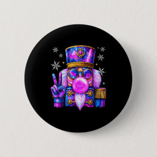 Purple Nutcracker Blowing Bubble Gum Cute Christma 6 Cm Round Badge
