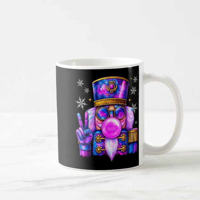 Purple Nutcracker Blowing Bubble Gum Cute Christma Coffee Mug (Right)
