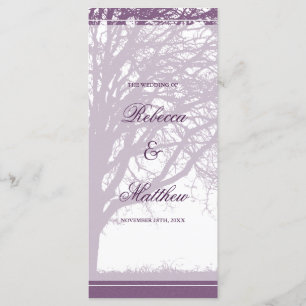 Purple Oak Tree Winter Wedding Program Programme