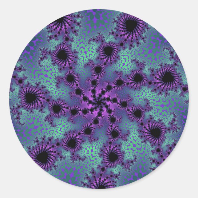 Purple Obliteration Classic Round Sticker (Front)