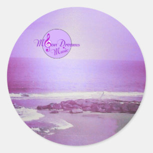 Purple Ocean and Sky Classic Round Stickers