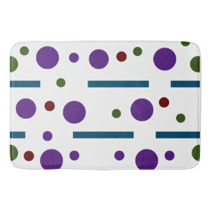 Purple Ocean Blue and Forest green :Dots and lines Bath Mat