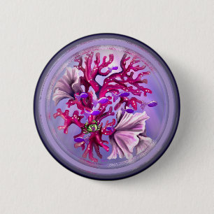 Purple Ocean Mermaid 6 Cm Round Badge