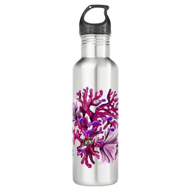 Purple ocean mermaid 710 ml water bottle (Front)