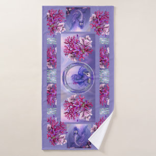 Purple Ocean Mermaid Bath Towel