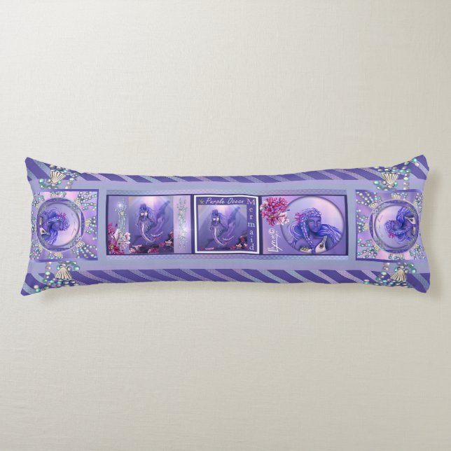 Purple ocean mermaid body cushion (Front)