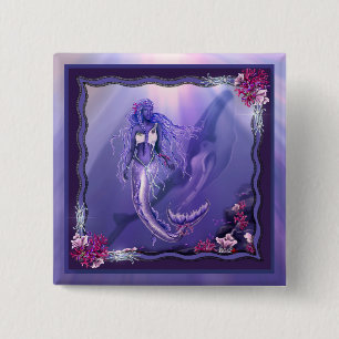 Purple Ocean Mermaid Button