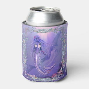 Purple ocean mermaid can cooler