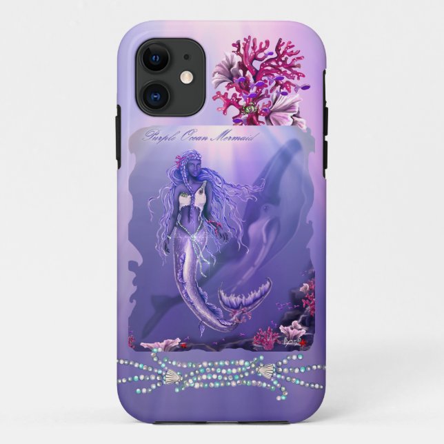 Purple Ocean Mermaid Case-Mate iPhone Case (Back)