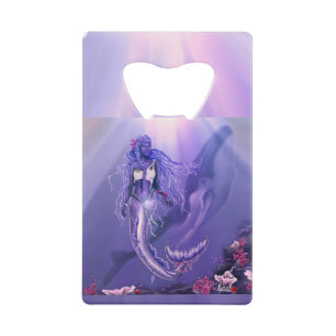 Purple Ocean Mermaid Credit Card Bottle Opener