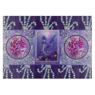 Purple Ocean Mermaid Cutting Board