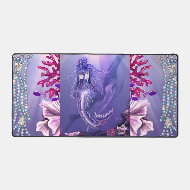 Purple Ocean Mermaid Desk Mat (Front)