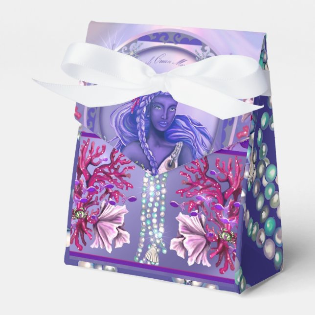 Purple Ocean Mermaid Favour Box (Front Side)